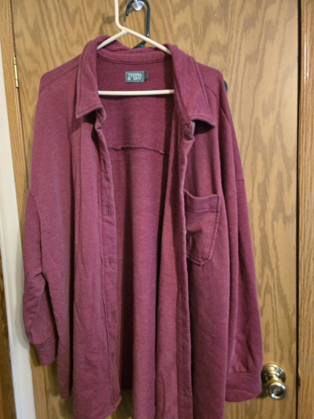 Terra & Sky Berry Open-Front Cardigan with Matching Knit Top - Picture 2 of 9